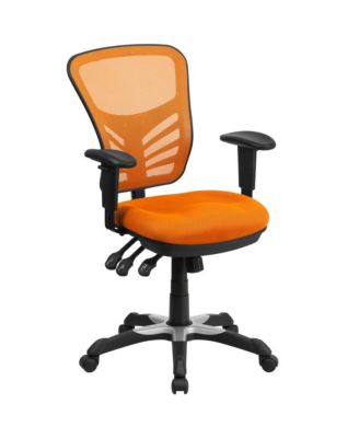 Mid-Back Mesh Triple Paddle Swivel Ergonomic Office Chair With Adjustable Arms