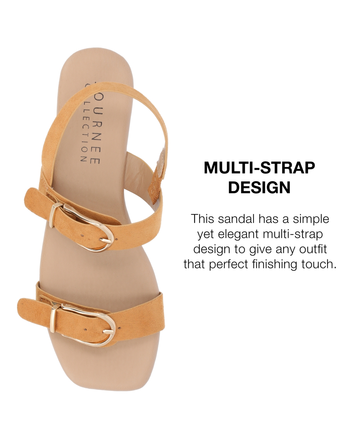 Journee Collection Women's Twylah Buckle Flat Sandals