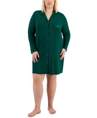 Photo 1 of Jenni Plus Size 1X  Printed Notched-Collar Sleepshirt, 