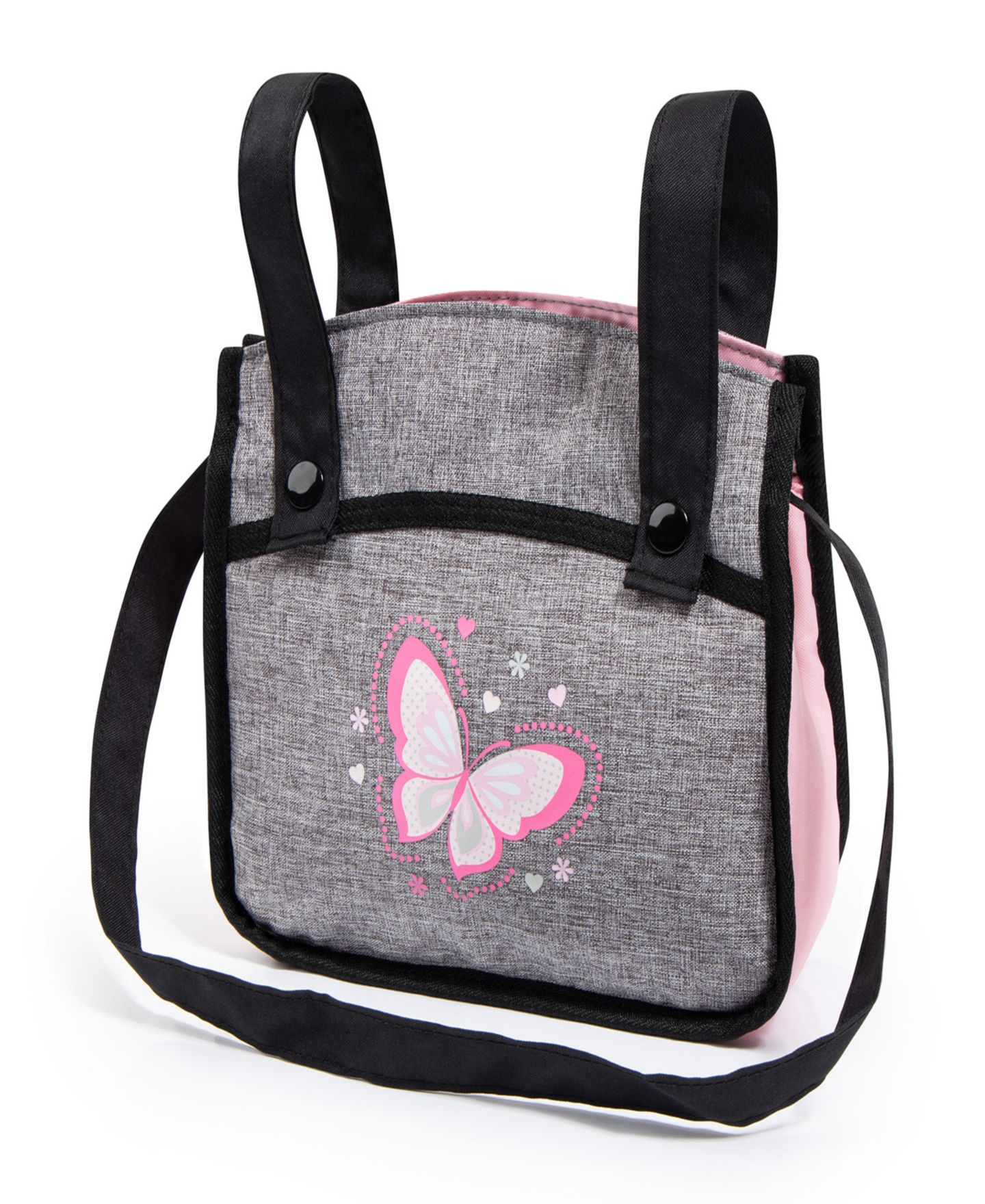 Детские аксессуары для кукол Bayer Design Dolls: Pram Xeo - Butterfly, цвет: Серый / Розовый — фото 5