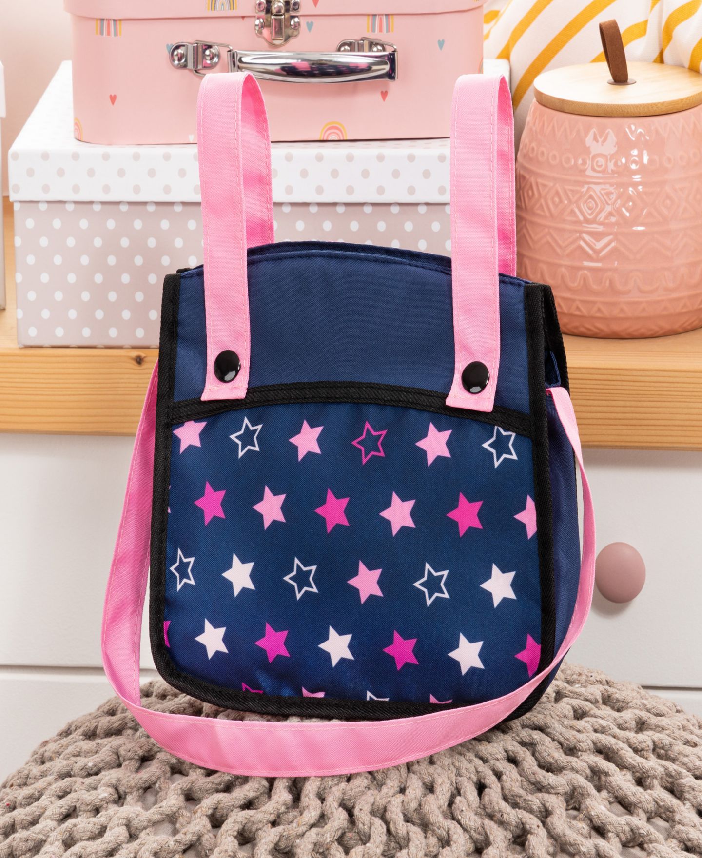 Детские аксессуары для кукол Bayer Design Dolls: Xeo Twin Pram - Stars, цвет: Синий / Розовый — фото 5