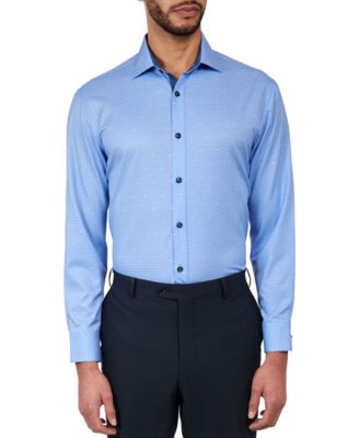 Society of Threads - Men's Regular-Fit Dot-Print Performance Dress Shirt