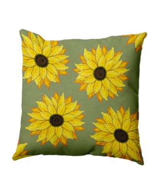 E by Design 16 Inch Mid Green Decorative Floral Throw Pillow - Macy's