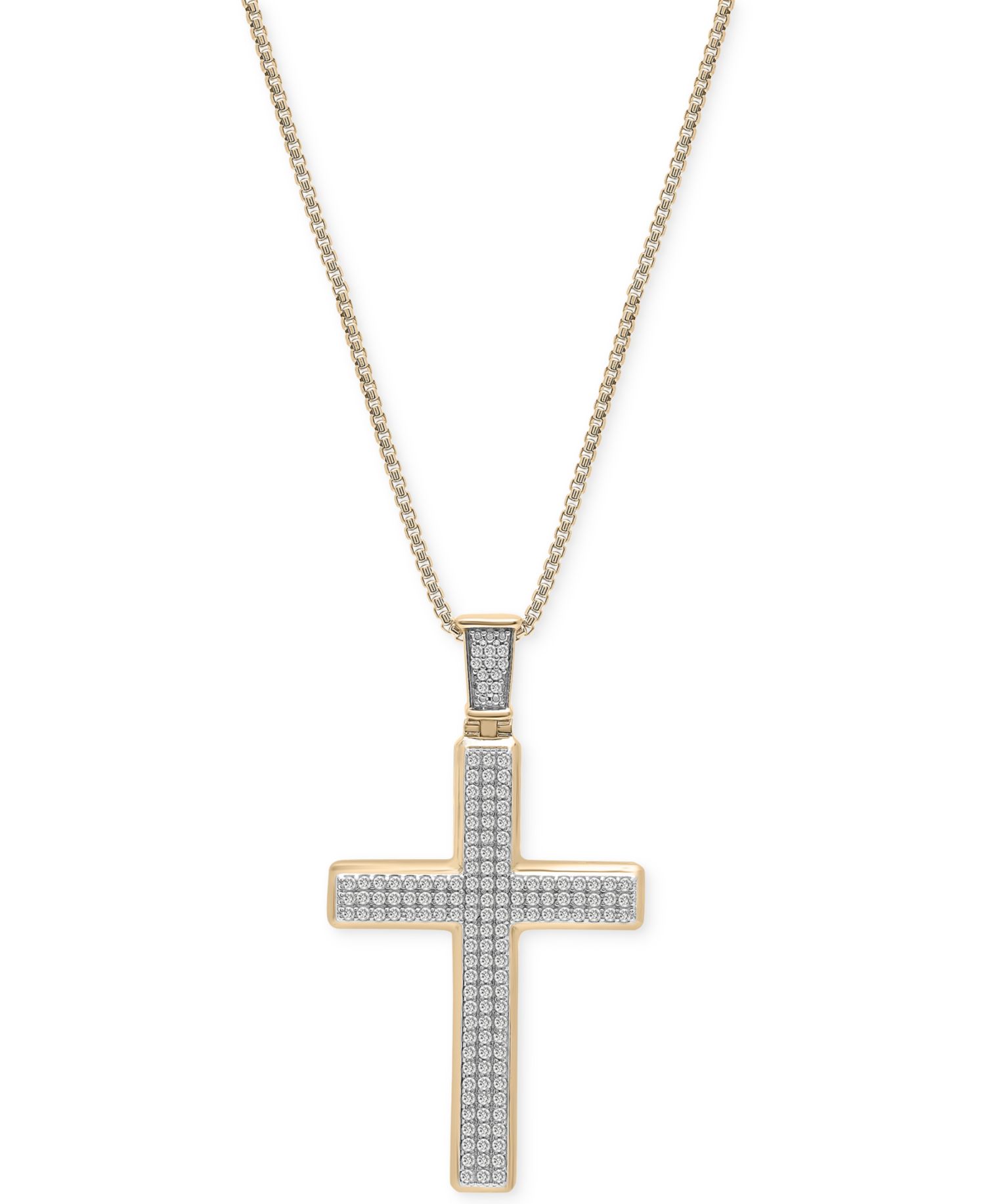 Men's Diamond Cross 22" Pendant Necklace (1 ct. t.w.)