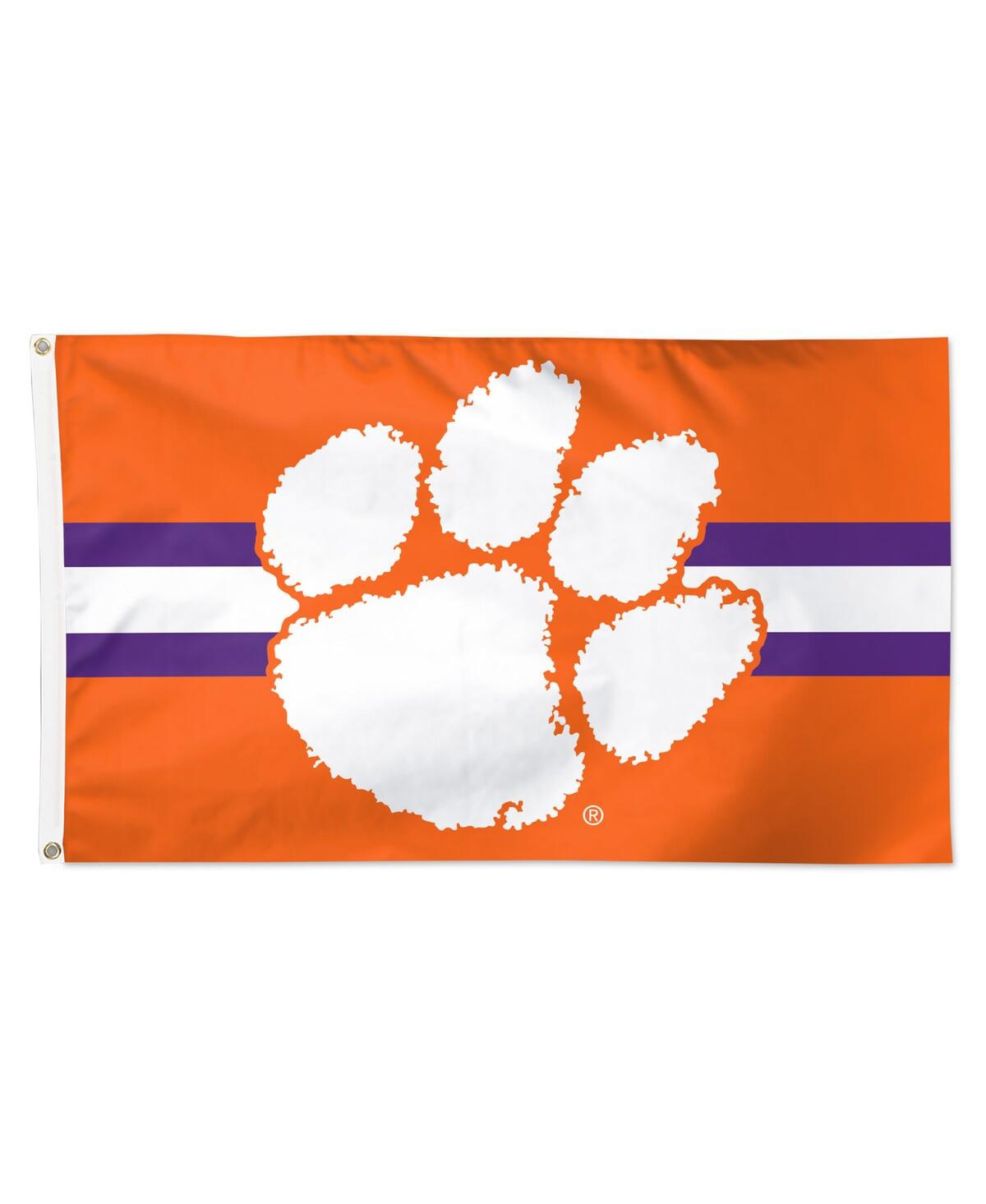 Clemson Tigers 3' x 5' Horizontal Stripe Deluxe Single-Sided Flag - Multi