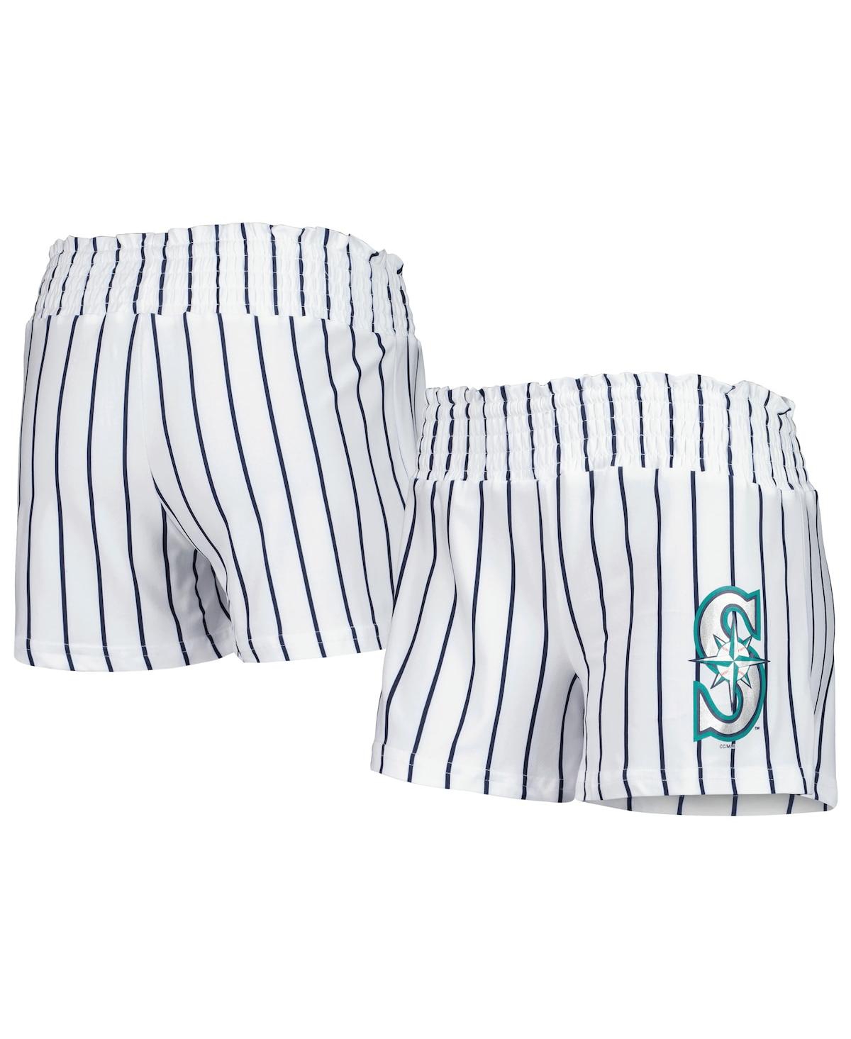 Shop Concepts Sport Women's  White Seattle Mariners Reel Pinstripe Sleep Shorts