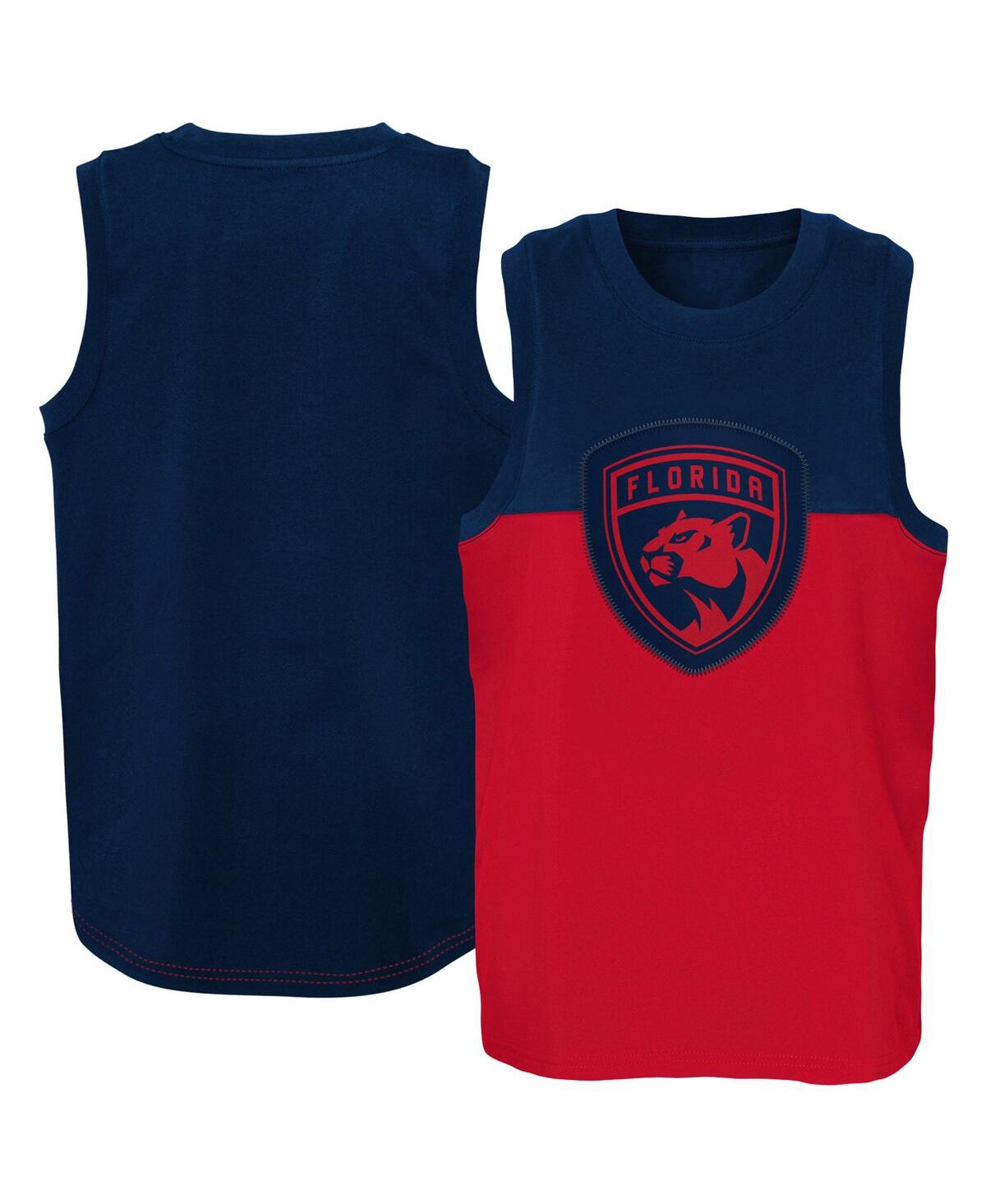 Shop Outerstuff Big Boys Red And Navy Florida Panthers Revitalize Tank Top In Red,navy