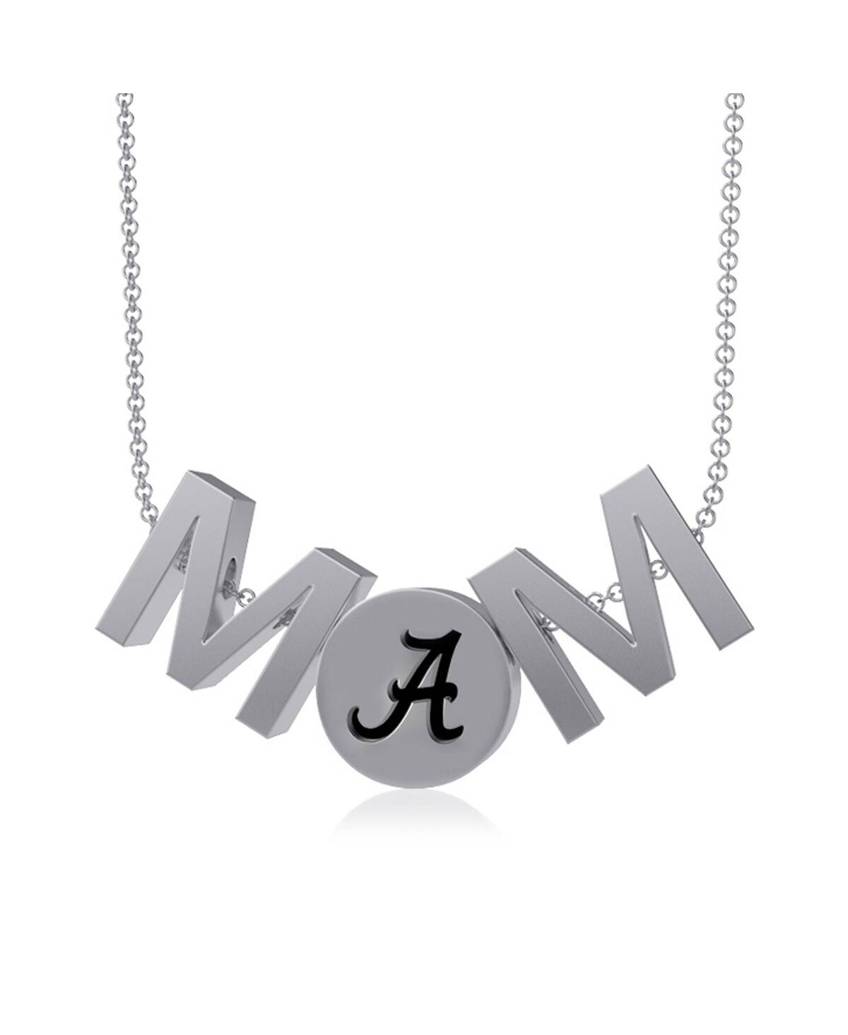 Dayna Designs Women's  Alabama Crimson Tide Mom Necklace In Silver