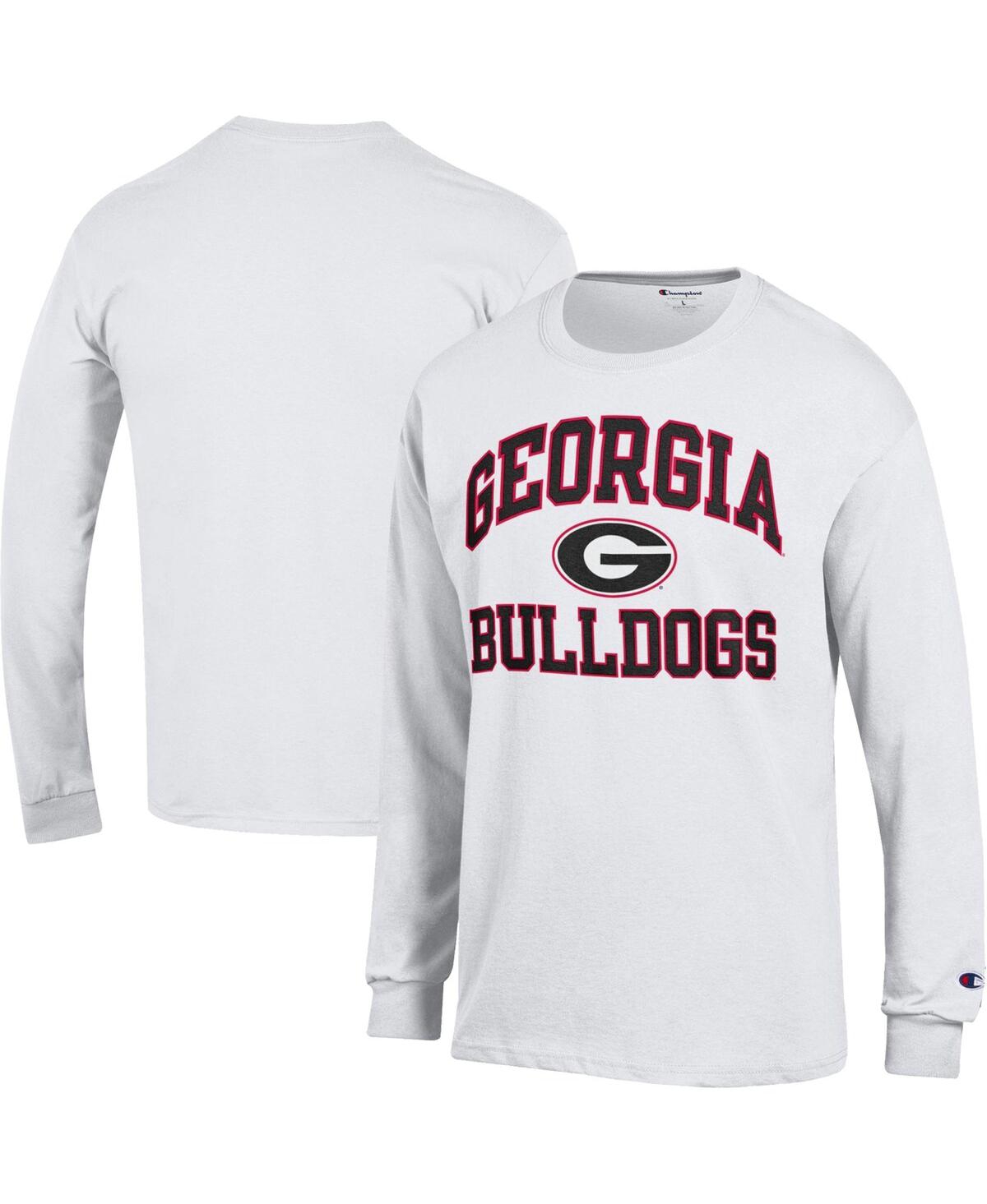 Champion Men's  White Georgia Bulldogs High Motor Long Sleeve T-shirt