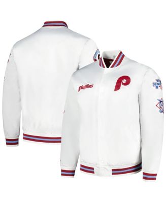 Mitchell & Ness Men's White Philadelphia Phillies City Collection Satin  Full-Snap Varsity Jacket - Macy's