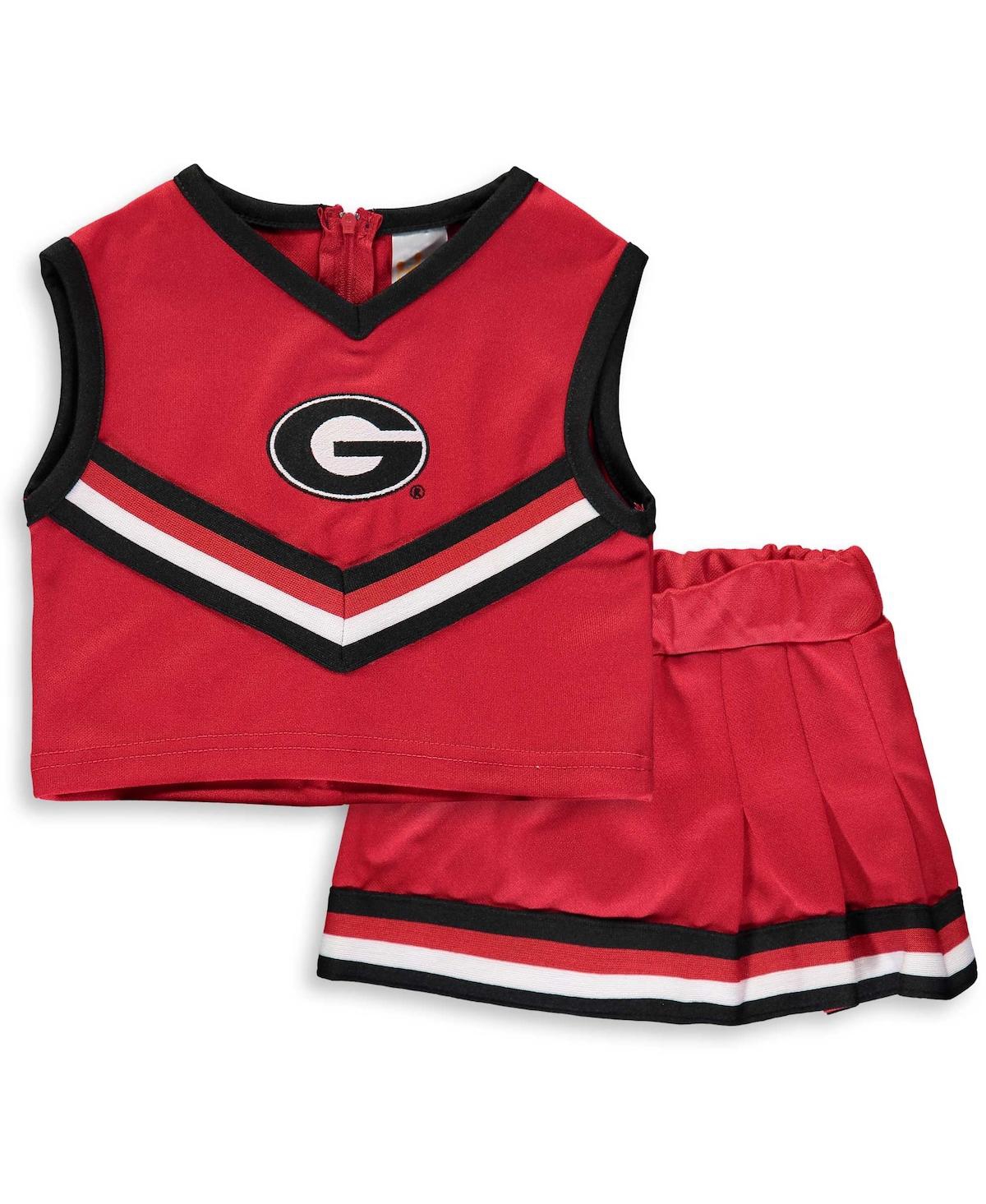 Shop Little King Apparel Toddler Girls Red Georgia Bulldogs Two-piece Cheer Set