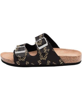 Women's New Orleans Saints Mini Print Double-Buckle Sandals
