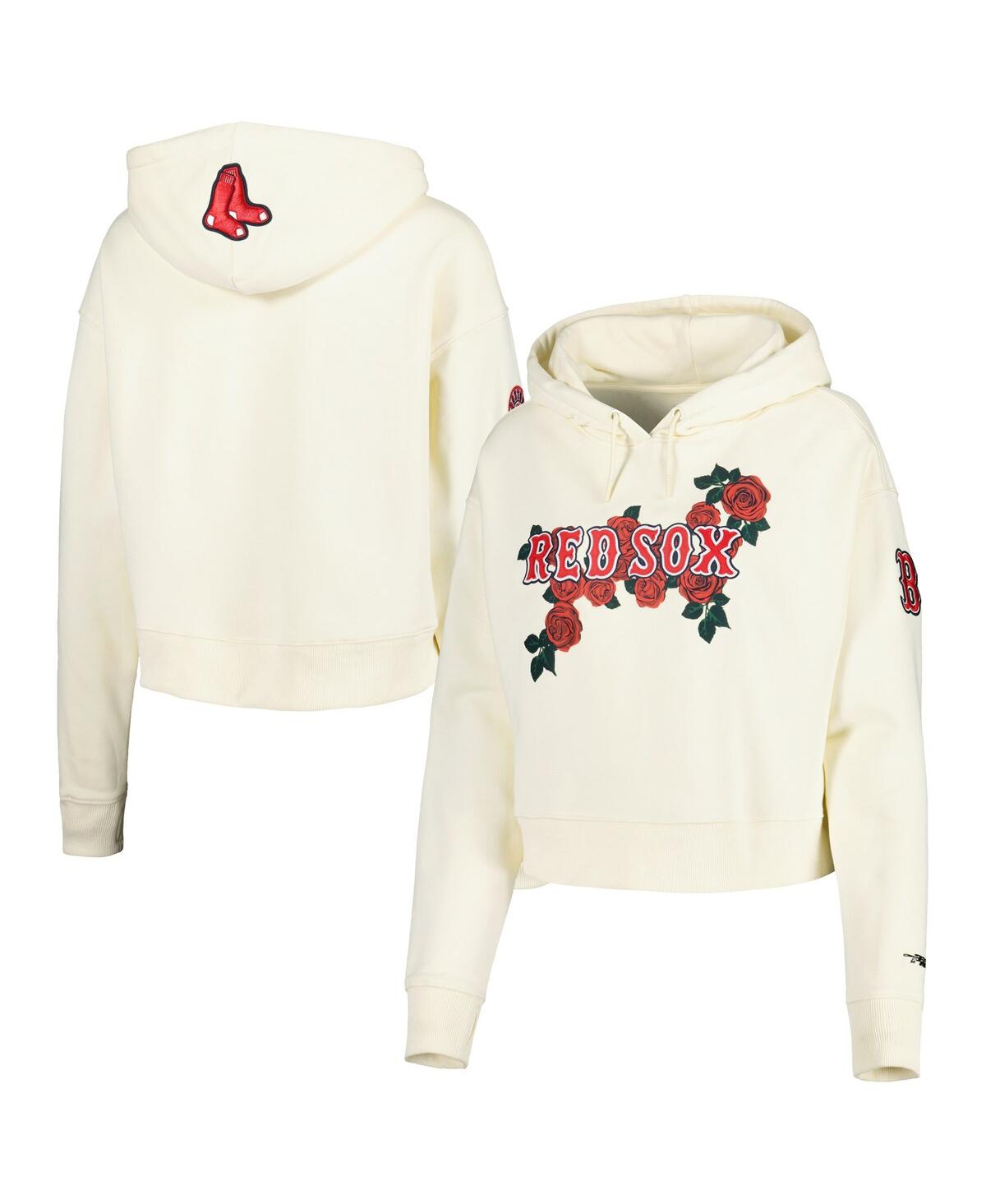 Shop Pro Standard Women's  Cream Boston Red Sox Roses Pullover Hoodie