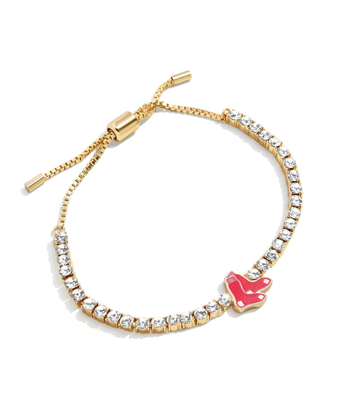 Shop Baublebar Women's  Boston Red Sox Pull-tie Tennis Bracelet In Gold-tone
