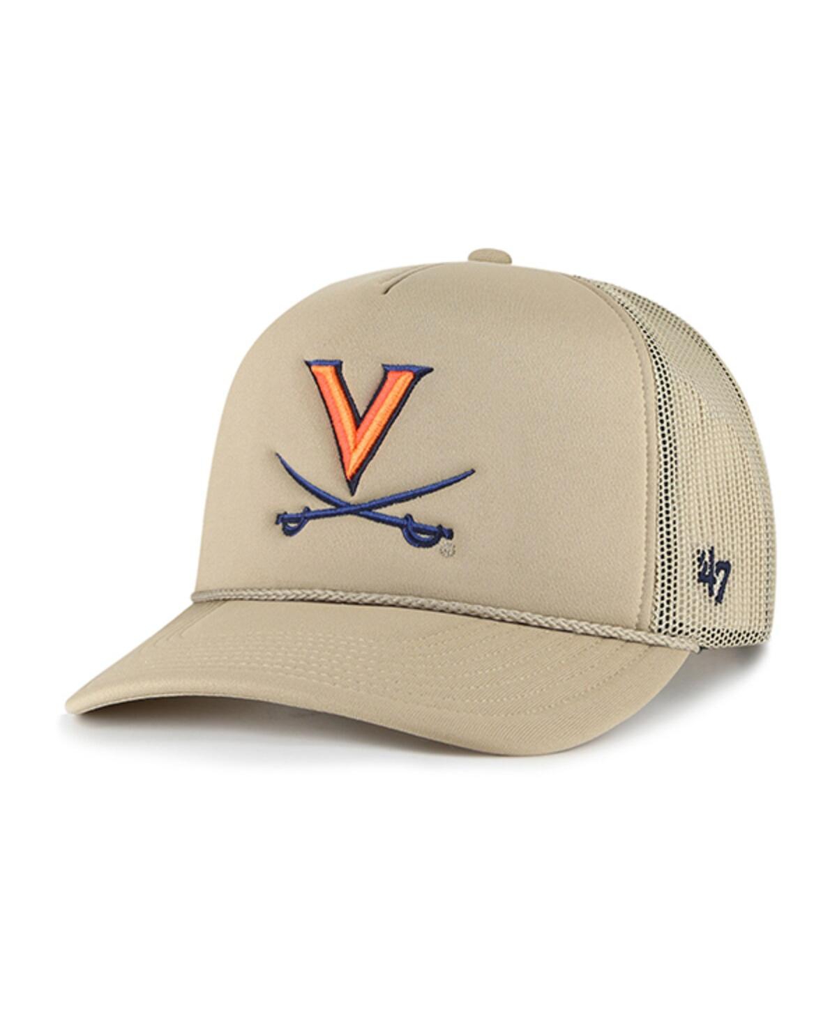 47 Brand Men's ' Khaki Virginia Cavaliers Foam Front Mesh Trucker Snapback Hat In Khaki