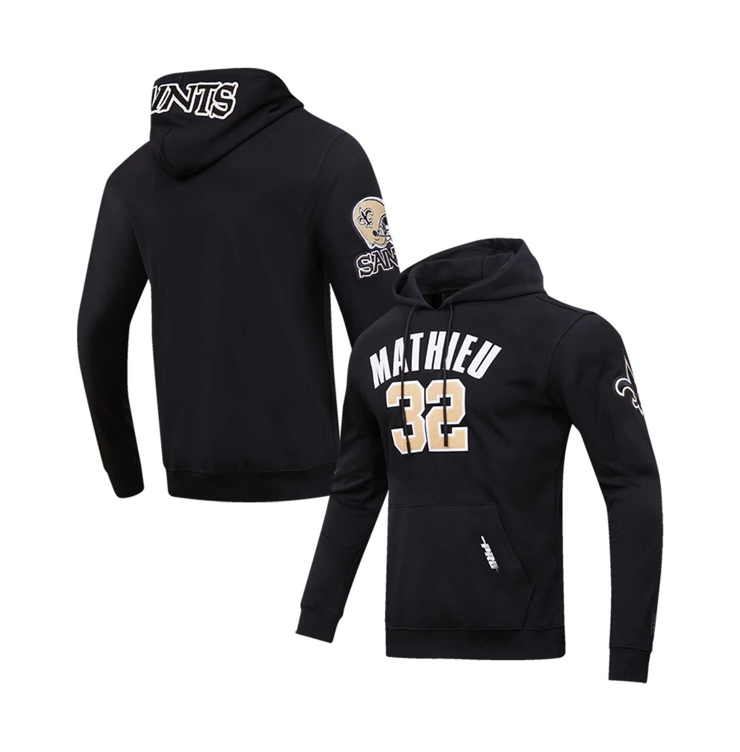 Мужское худи Pro Standard Tyrann Mathieu Black New Orleans Saints Player Name and Number Pullover — фото 2