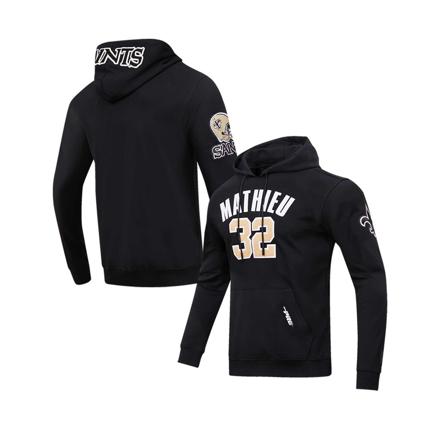 Men's Tyrann Mathieu Black New Orleans Saints Player Name and Number Pullover Hoodie