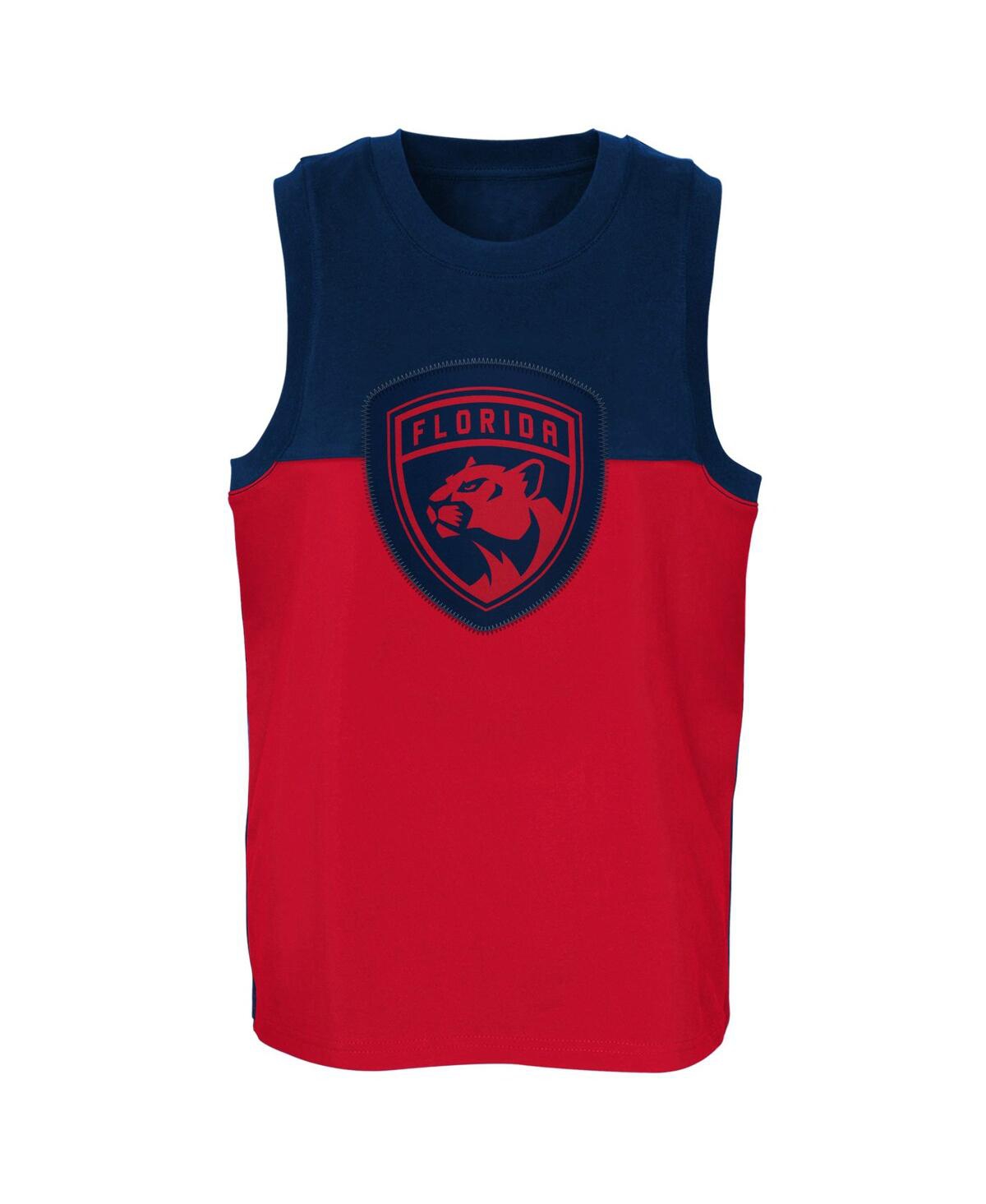 Shop Outerstuff Big Boys Red And Navy Florida Panthers Revitalize Tank Top In Red,navy