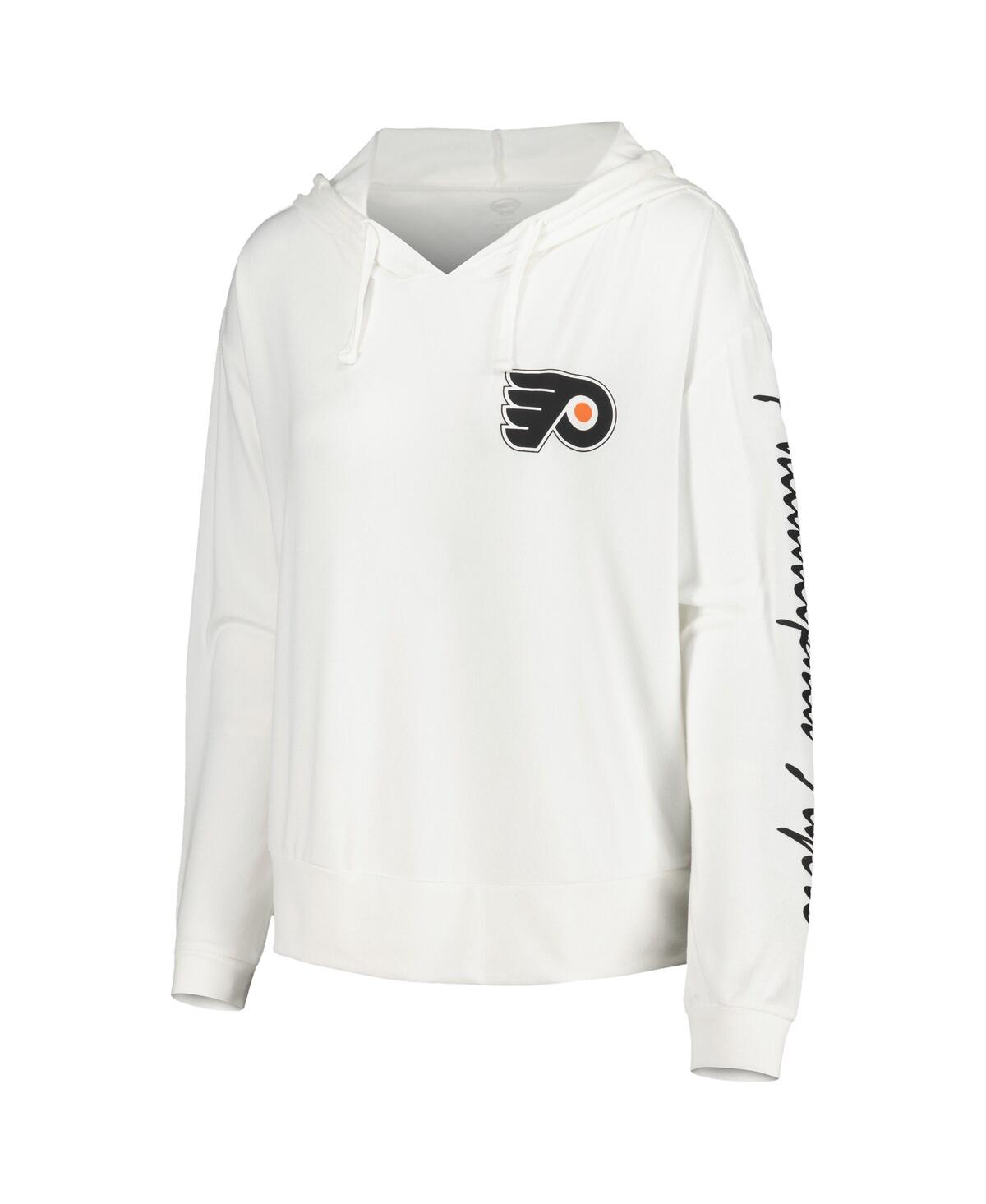Shop Concepts Sport Women's  White Philadelphia Flyers Accord Hacci Long Sleeve Hoodie T-shirt