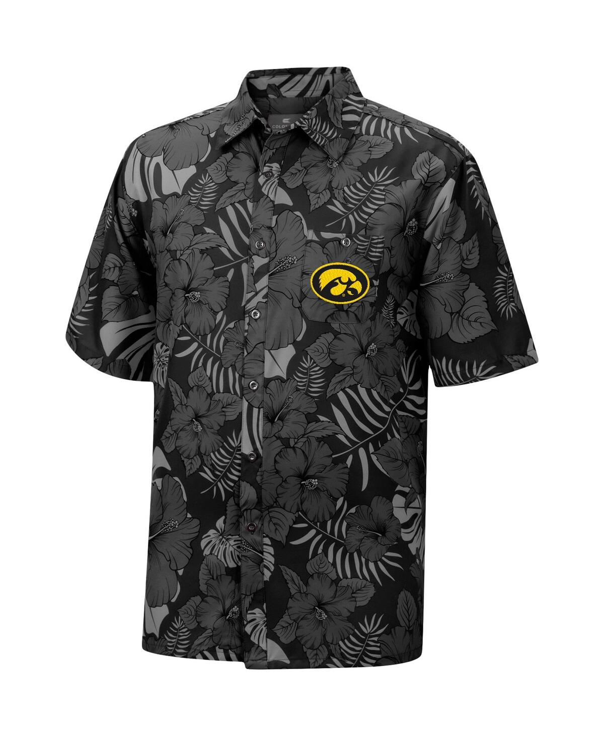 Shop Colosseum Men's  Black Iowa Hawkeyes The Dude Camp Button-up Shirt