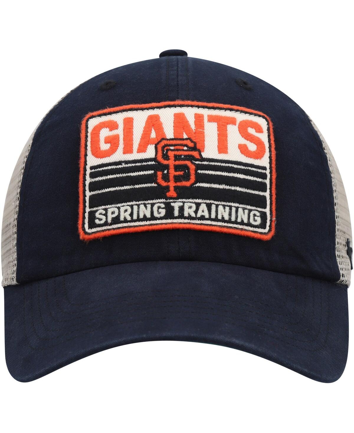 Men's '47 Brandand Tan San Francisco Giants Four Stroke Clean Up Trucker Snapback Hat - Black, Tan