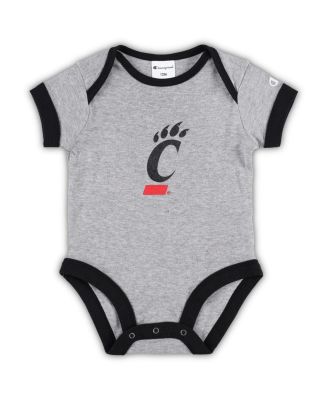 Infant Boys and Girls Black, Heather Gray Cincinnati Bearcats I Wanna Be Three-Pack Bodysuit Set