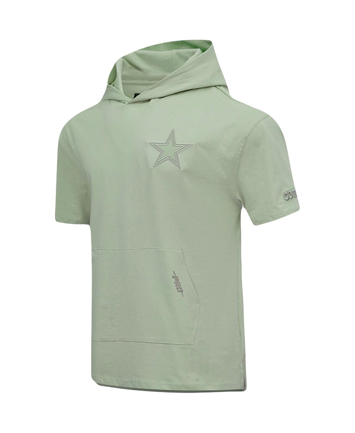 Men's Pro Standard Light Green Dallas Cowboys Neutrals Short Sleeve Pullover Hoodie