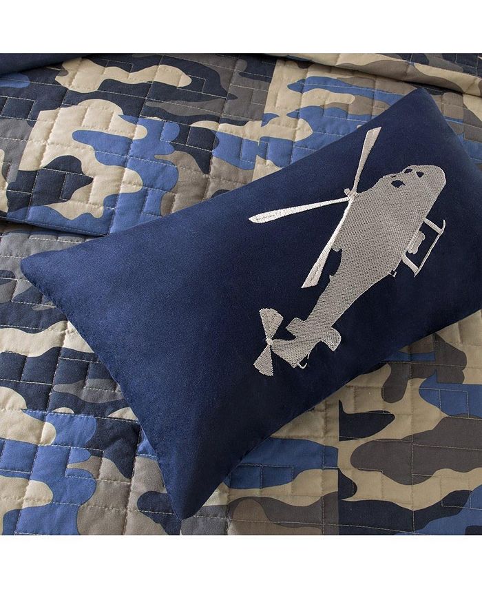 Gracie Mills Galena Camouflage Reversible Quilt Set with Throw Pillow