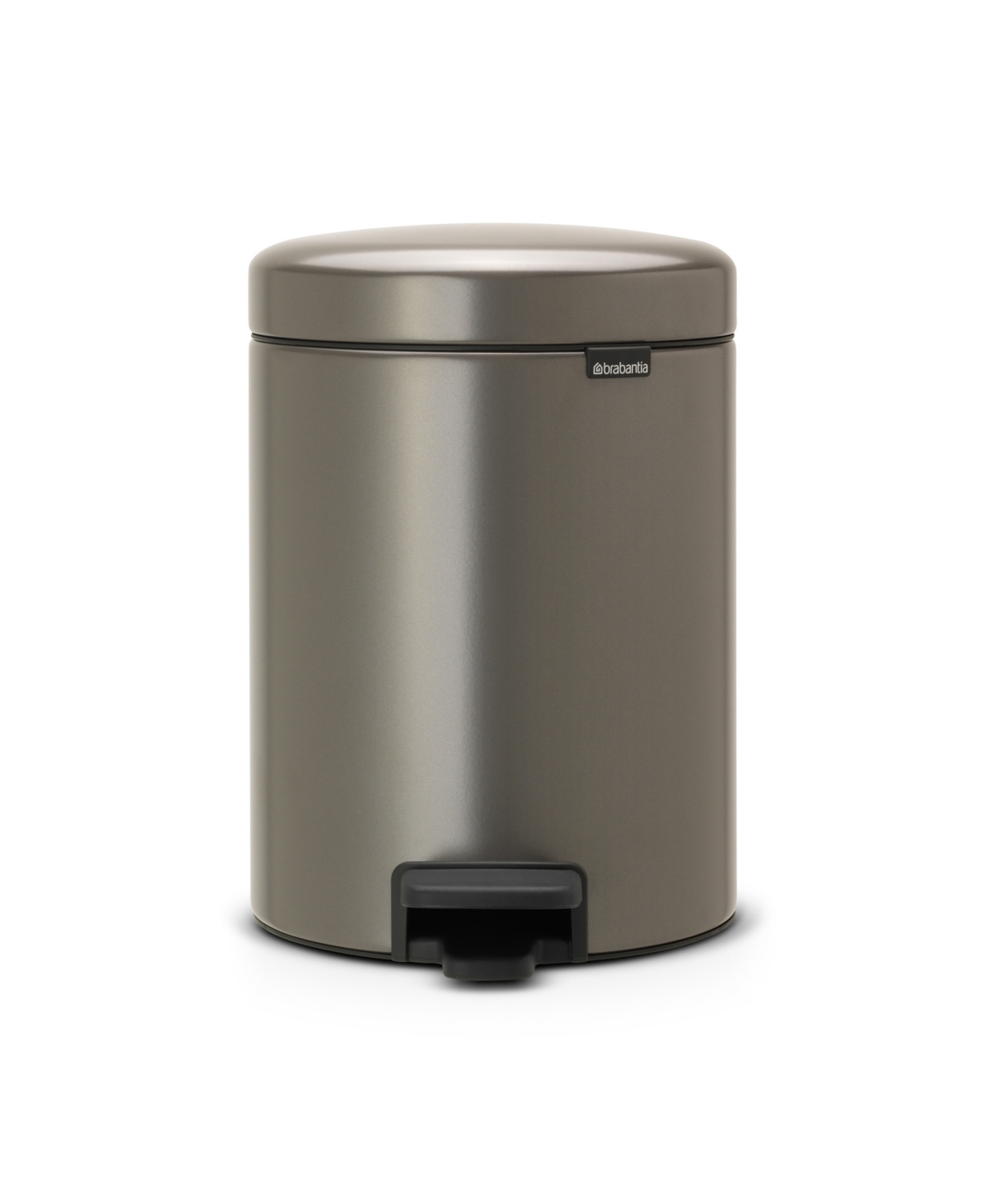 Brabantia New Icon Step On Trash Can, 1.3 Gallon, 5 Liter In Platinum