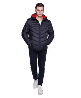Men's Light Weight Quilted Hooded Puffer Jacket Coat