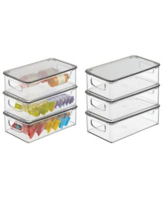 mDesign Plastic Kitchen Food Storage Bin with Handles, Lid, 6 Pack - Macy's