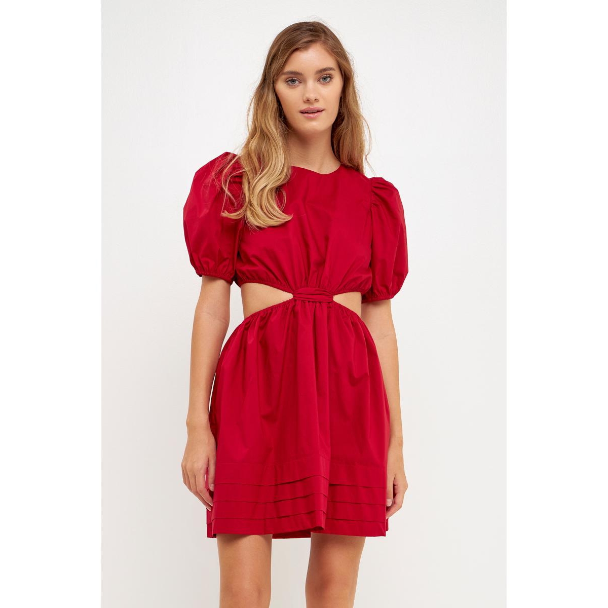 English Factory Women's Pleats with Cut-out Detail Mini Dress