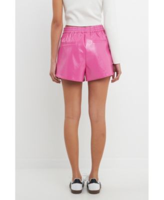 Endless Rose Women's High-Waisted Faux Leather Shorts.