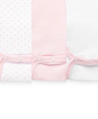 Baby Girls Short Sleeved Bodysuits, Pack of 3