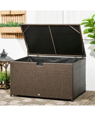113 Gallon Deck Box with Groove Handle for Garden Tools