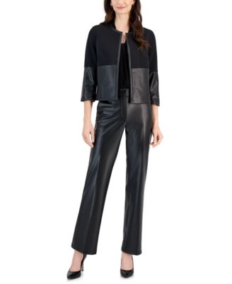 Kasper Women's One-Button Blazer, Knot-Front Top & Pants - Macy's