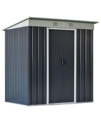 Outsunny 6' x 4' Backyard Garden Tool Storage Shed with Dual Locking ...