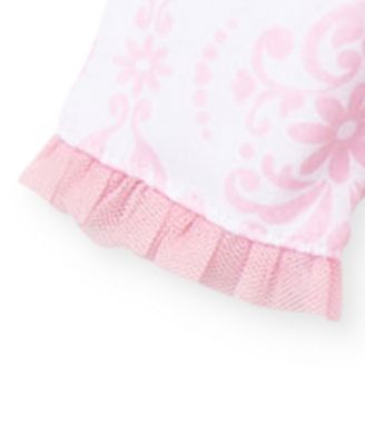 Baby Girls Damask Footed Coverall and Hat, 2 Piece Set