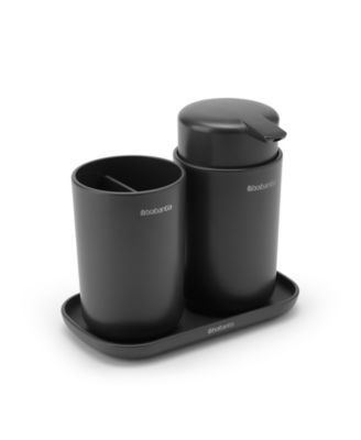 Renew Bathroom Accessory Set of&nbsp; 3 - Soap Dispenser, Toothbrush Holder and Tray