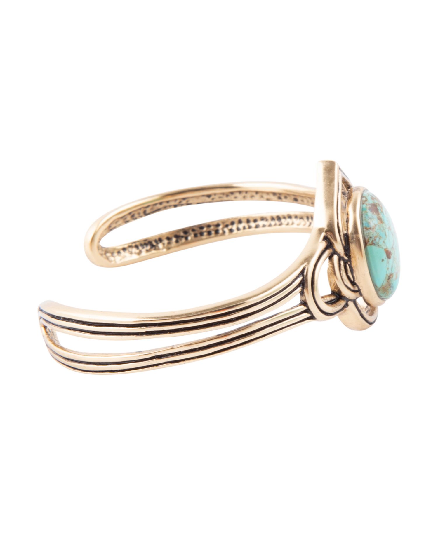 Phoenix Genuine Blue Turquoise Oval Cuff Bracelet