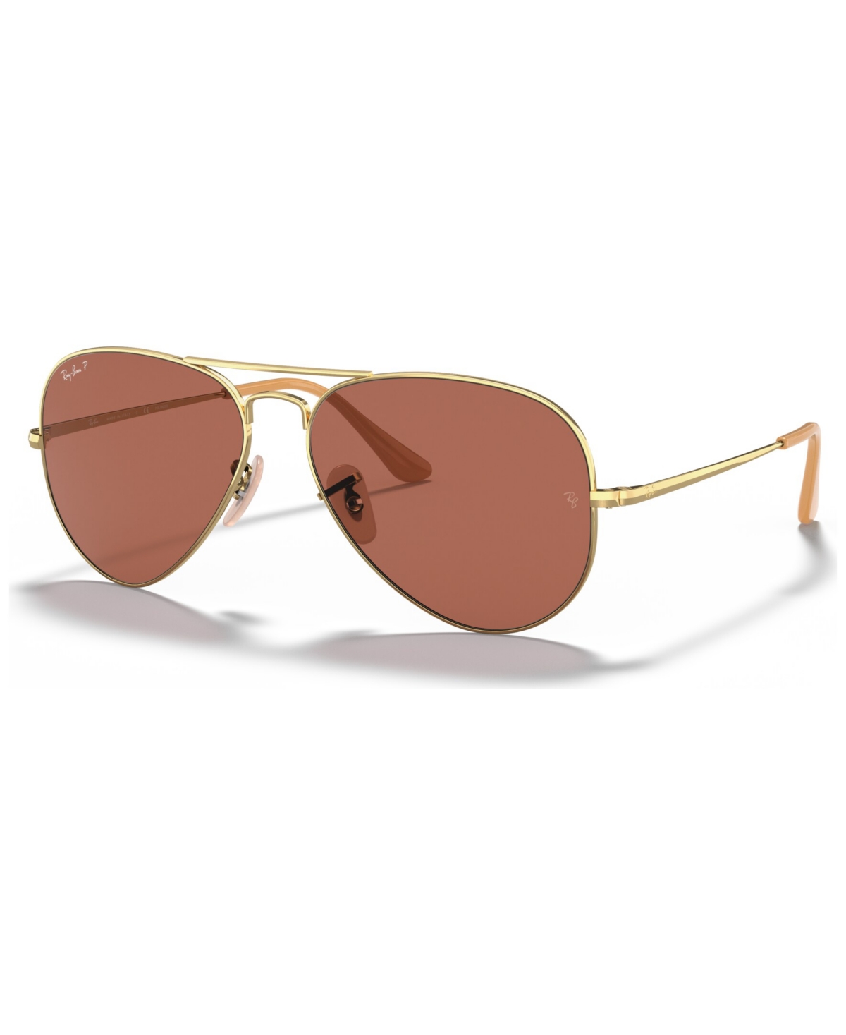 Ray Ban Unisex Polarized Sunglasses, Aviator Metal Ii In Gold-tone