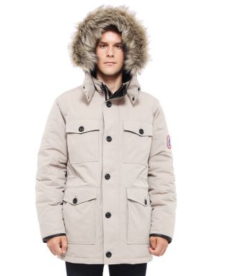 Men's Parka Jacket with Detachable Trim
