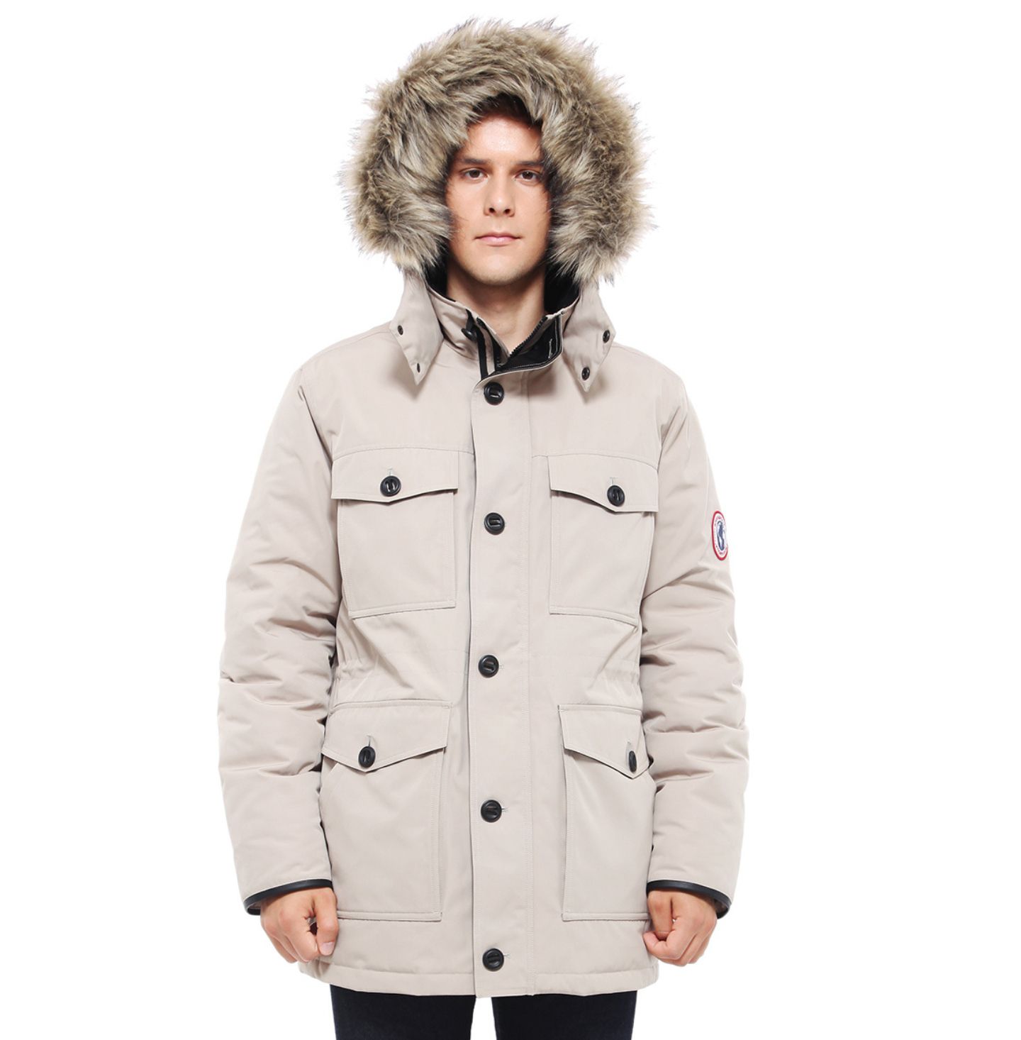 Мужская куртка Rokka&Rolla Parka with Detachable Trim, цвет: Берёзовый — фото 1