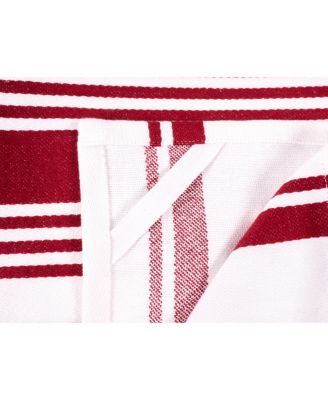 Center Band Waffle Cotton 4 Piece Flat Kitchen Towel, 18" x 28"