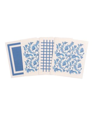 KAF Home Swedish Dish Cloths, Batik, Set of 4 , Blue