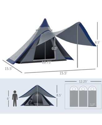 Camping Tent with Porch, Teepee Tent Near-Inst Tent,