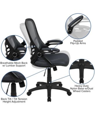 High Back Mesh Ergonomic Office Chair With Flip-Up Arms
