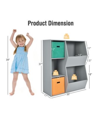 Kids Toy Storage Cubby Bin Floor Cabinet Shelf Organizer