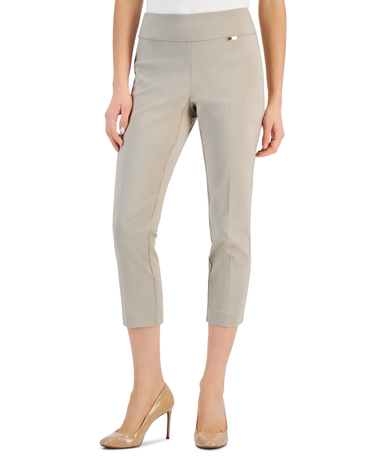Inc International Concepts Women's Tummy-control Pull-on Capri Pants, Regular & Petite, Created For Macy's In Summer Straw
