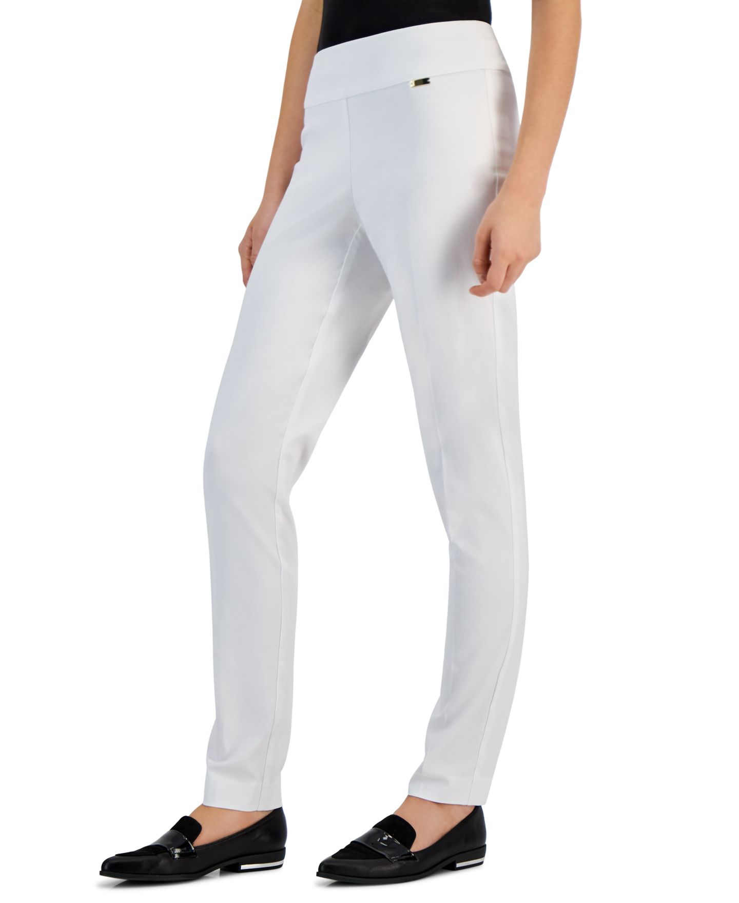 Женские брюки I.N.C. International Concepts Mid-Rise Petite Tummy-Control Skinny Pants, Petite & Petite Short, цвет: Яркий белый — фото 2